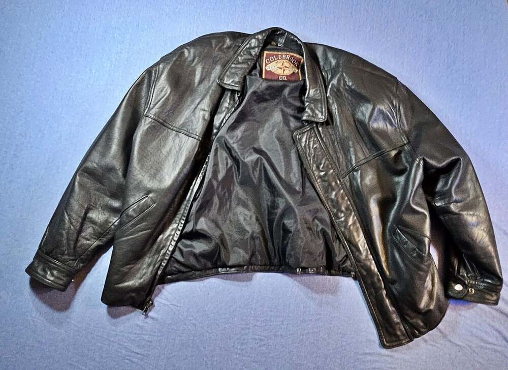 Colebrook Co. Leather Bomber Jacket Black